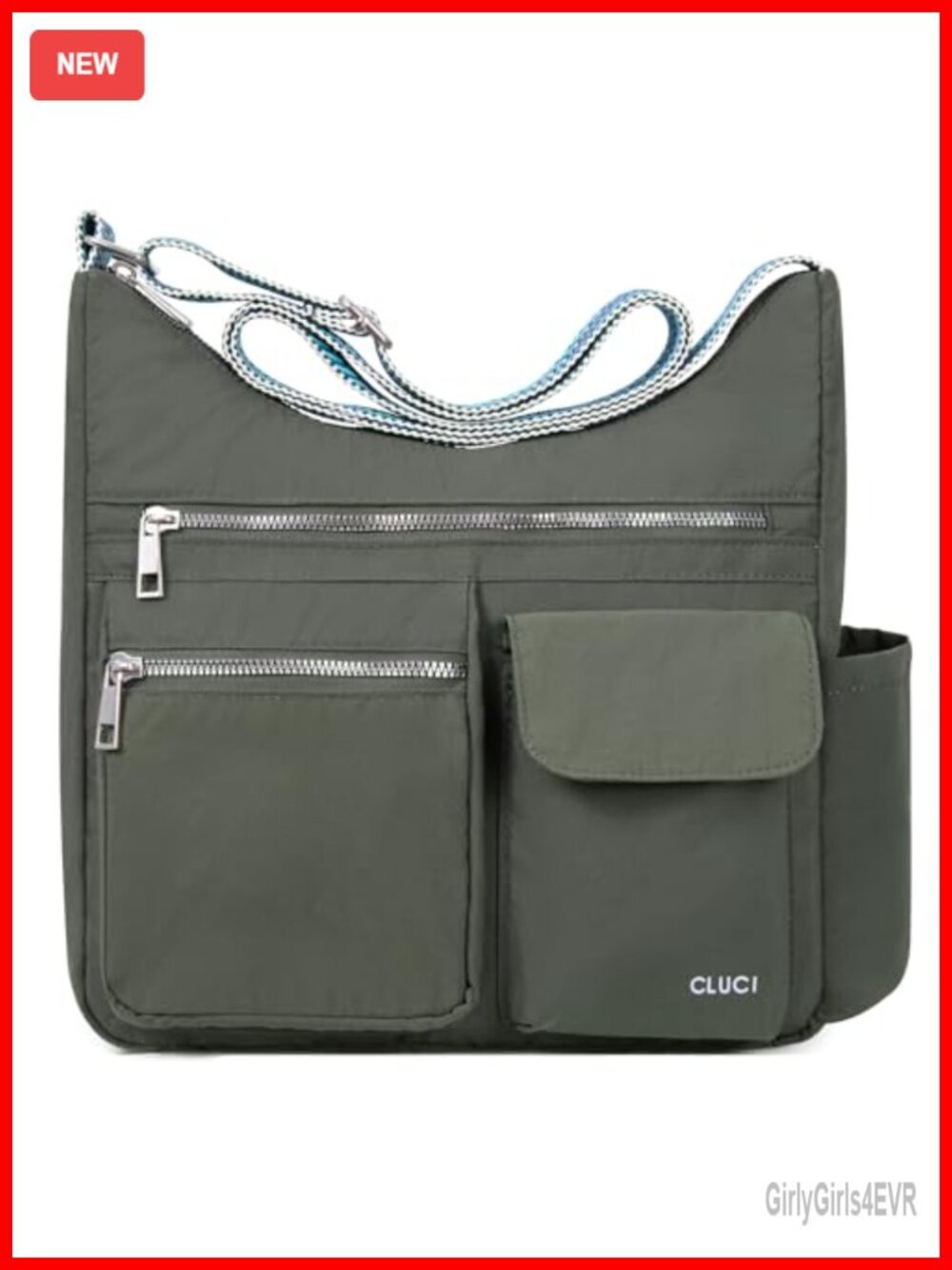 Anti Theft Crossbody Bag for Travel, Water-Resistant Nylon Shoulder Handbag
